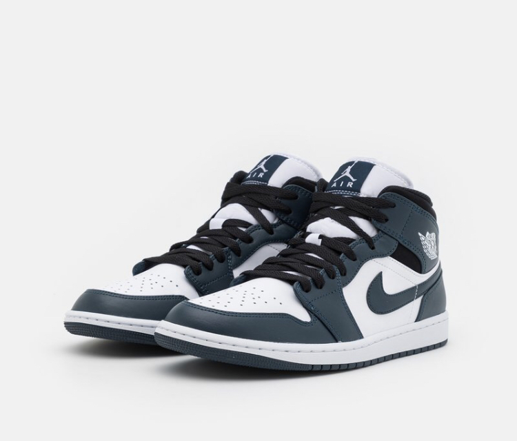 Jordans 1 MID wit blauw :: Resel729